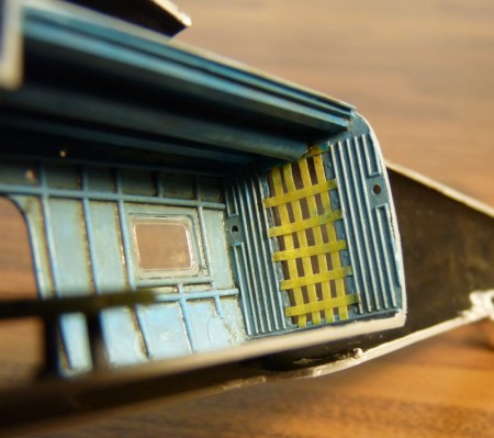 Doplnená imitácia zaistenia priechodu do nosníka a nový strop